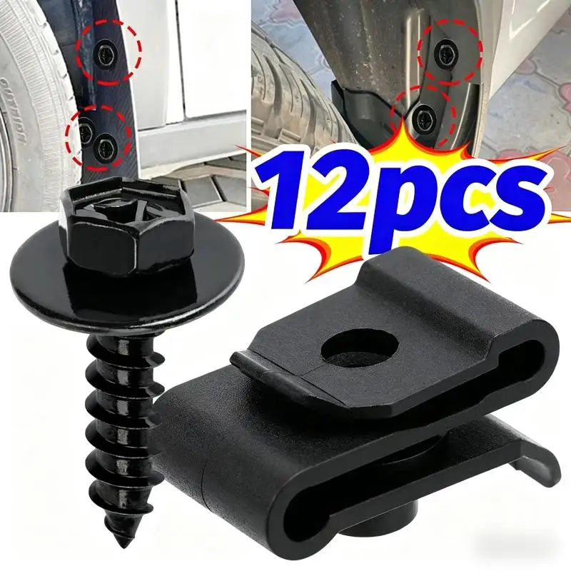 Self Tapping Screw Clips Carbon Steel Car Bumper  Fasteners Nylon Durable Set for Vehicle Mudguard Accessories