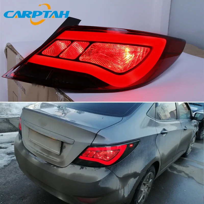 Car LED Taillight For Hyundai Solaris Accent 2012 - 2014 Rear Running Lamp Brake Reverse Turn Signal Waterproof Car Accessories