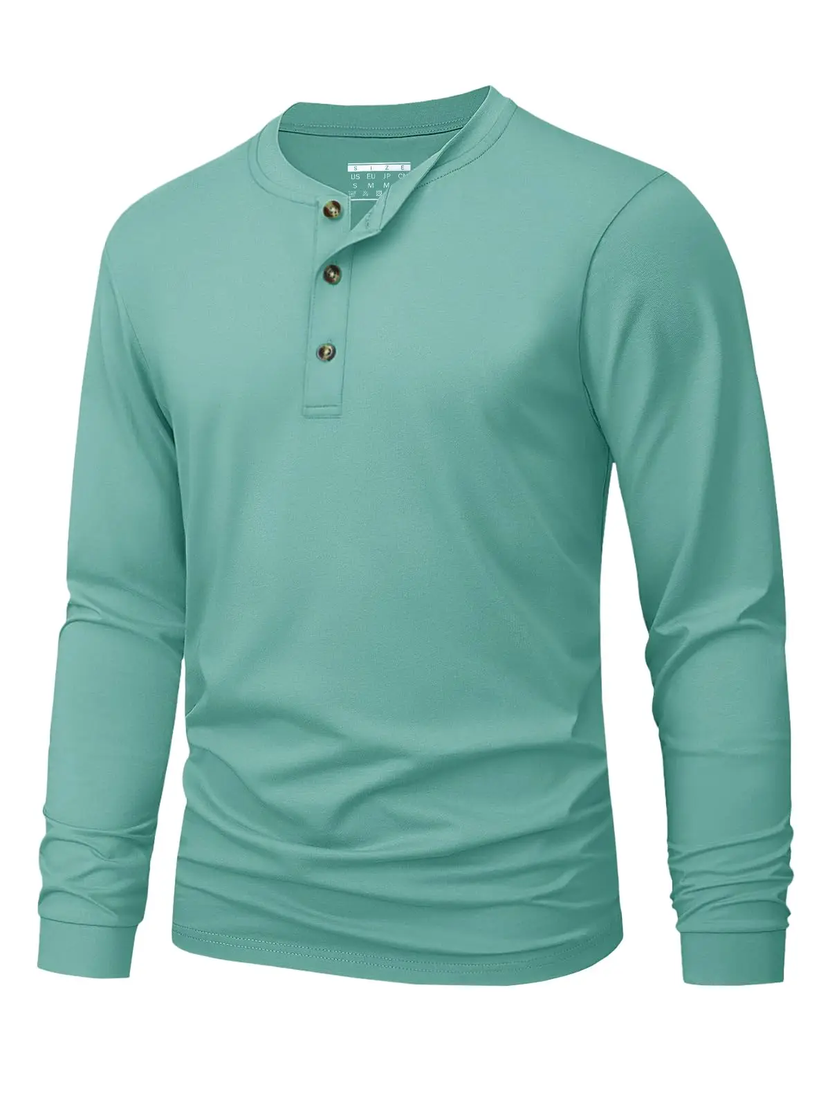 Men's Henley T-Shirt Simple Solid Color Print Long Sleeve T-shirts Fashion Versatile Loose Top Spring and Autumn Casual Clothing - view 4