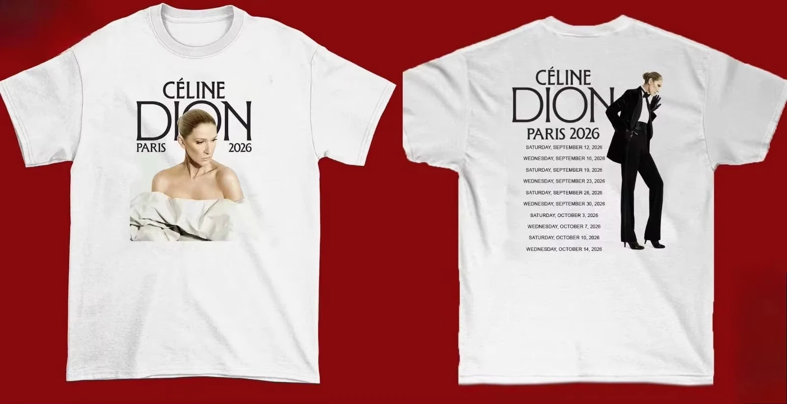 Celine Dion Paris 2026 Fan Tour Gift T-shirt Men Women 2026 Summer New Fashion Men's T-shirt Pop music Streetwear Hip Hop Tees
