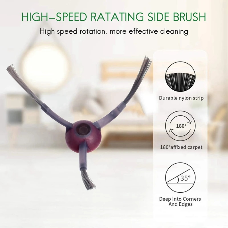 A01V-Set Sikat Samping Filter Kain Pel untuk Suku Cadang Penyedot Debu Ecovacs Deepot OZMO 920 950, 3Xfilter, Sikat 4Xside, 5Xmop