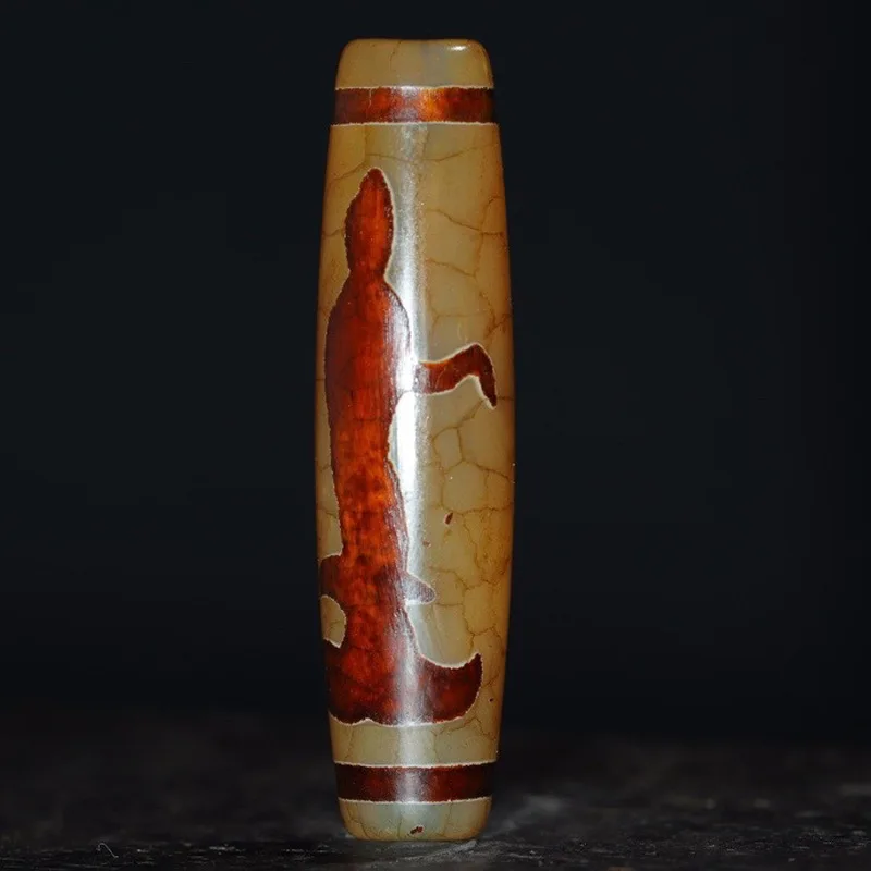 Tibetan Guanyin Bodhisattva Dzi Bead Natural Agate Necklace Buddha Bead Pendant Accessory15*58mm