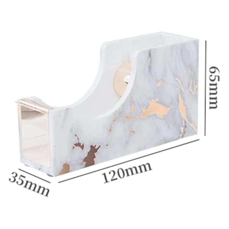 Acrylic Gold Marble White Office Desk Sets Stapler & Tape Dispenser Heavy Duty Office Supplies Desk Accessories Set