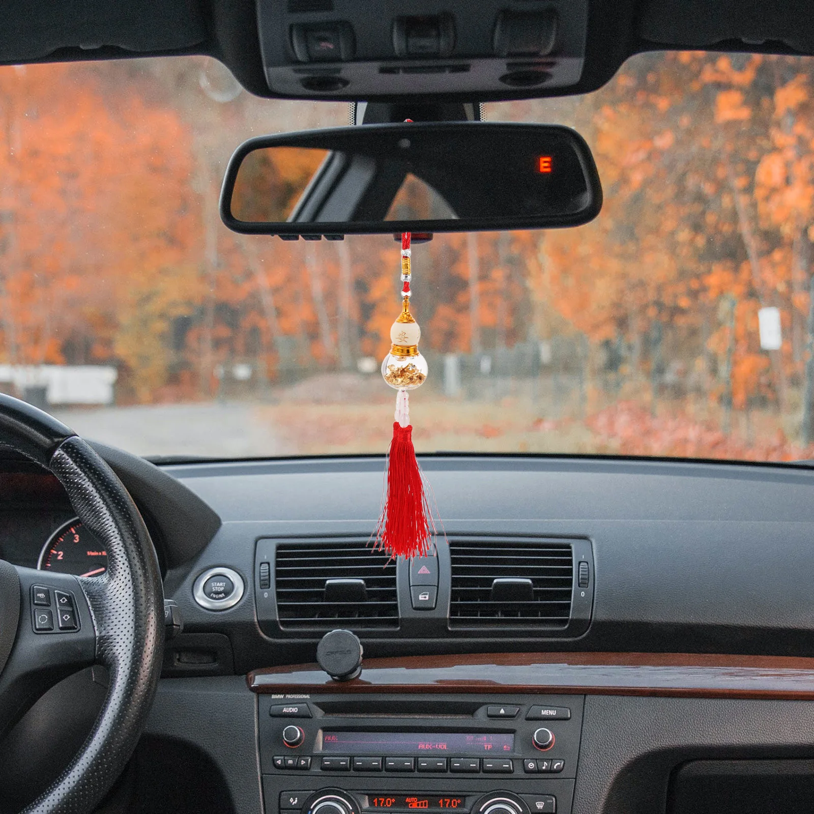 

Elegant Gourd Pendant Car Decor For Women Interior Hanging Ornament Fragrant Long Lasting Double Tassel Design Easy Install