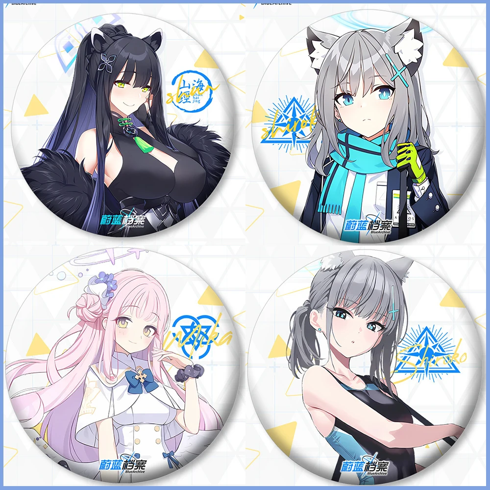 

Animation Blue Archive Tinplate Badge Hayase Yuuka Sunaookami Shiroko Backpack Decoration Game Peripheral Collecting Tinplate