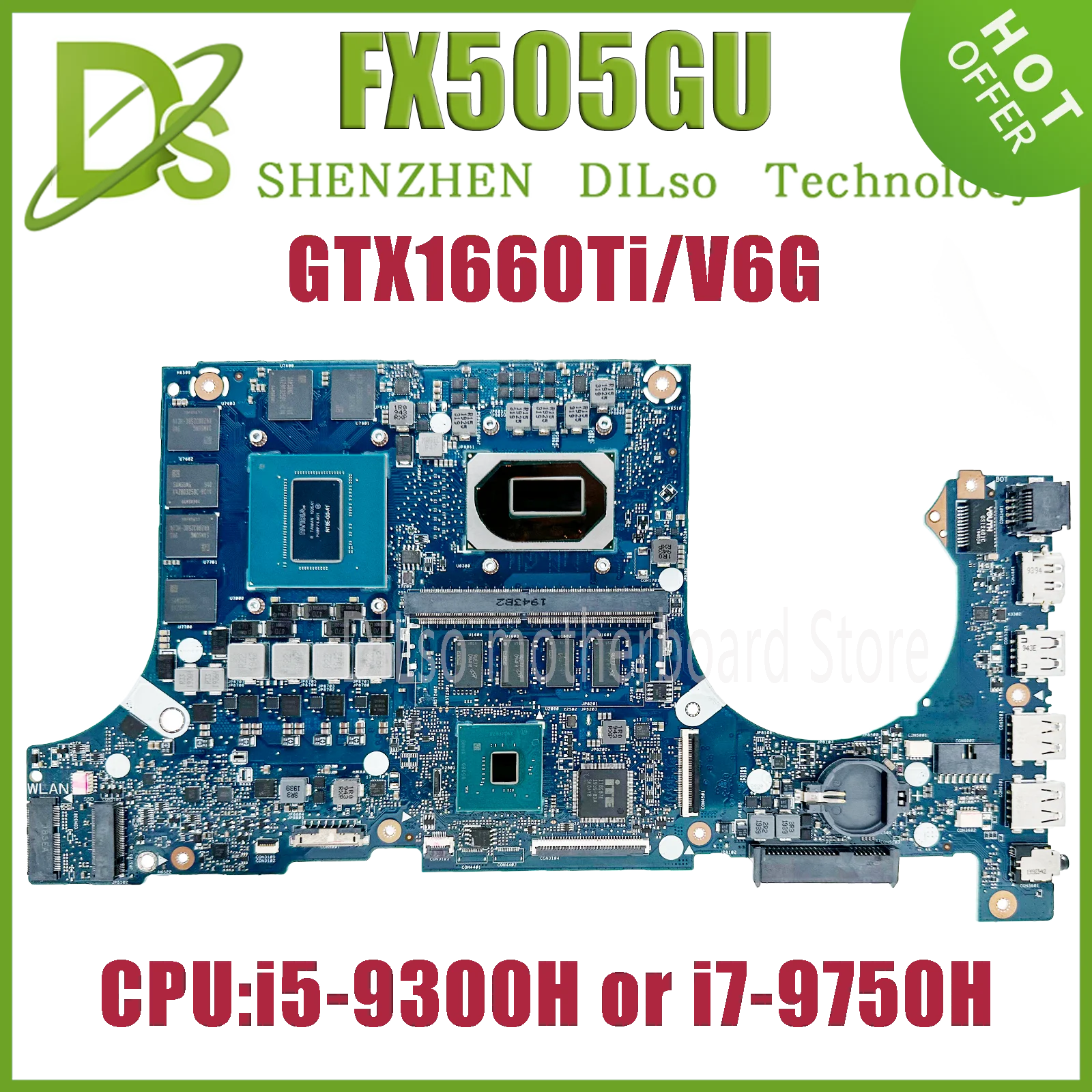 KEFU  FX505GU Mainboard For ASUS FX505GU FX505GT FX905GU FX905GT Laptop Motherboard W/I5-9300H I7-9750H GTX1660TI/V6G 100% Test