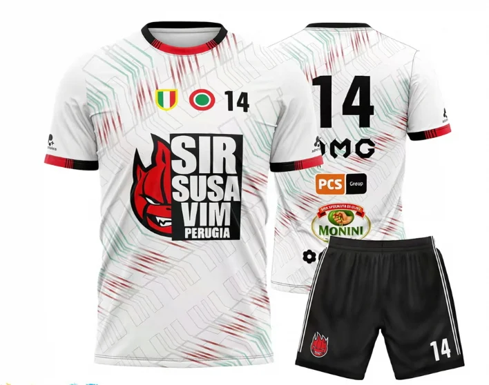 Sommer Neuer Stil 3D-Gedrucktes Perugia Volleyball-Set, Sport-T-Shirt, Shorts-Set, Komfortables Atmungsaktives Set, Familien-Outfit – Detail 9