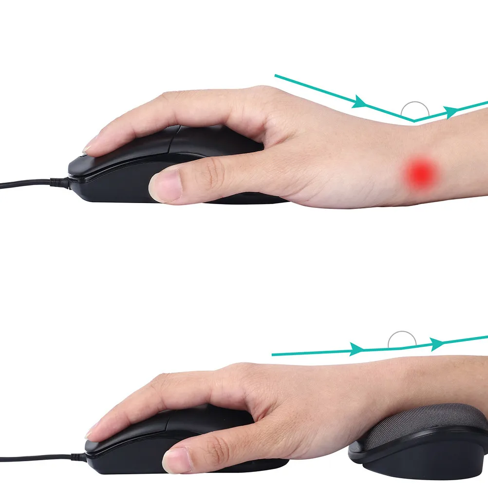 1Pcs Premium Memory Foam Mouse Wrist Rest Pad Ergonomic Hand Rest for Office Workers Gamers Long Hours Computer Use Grey