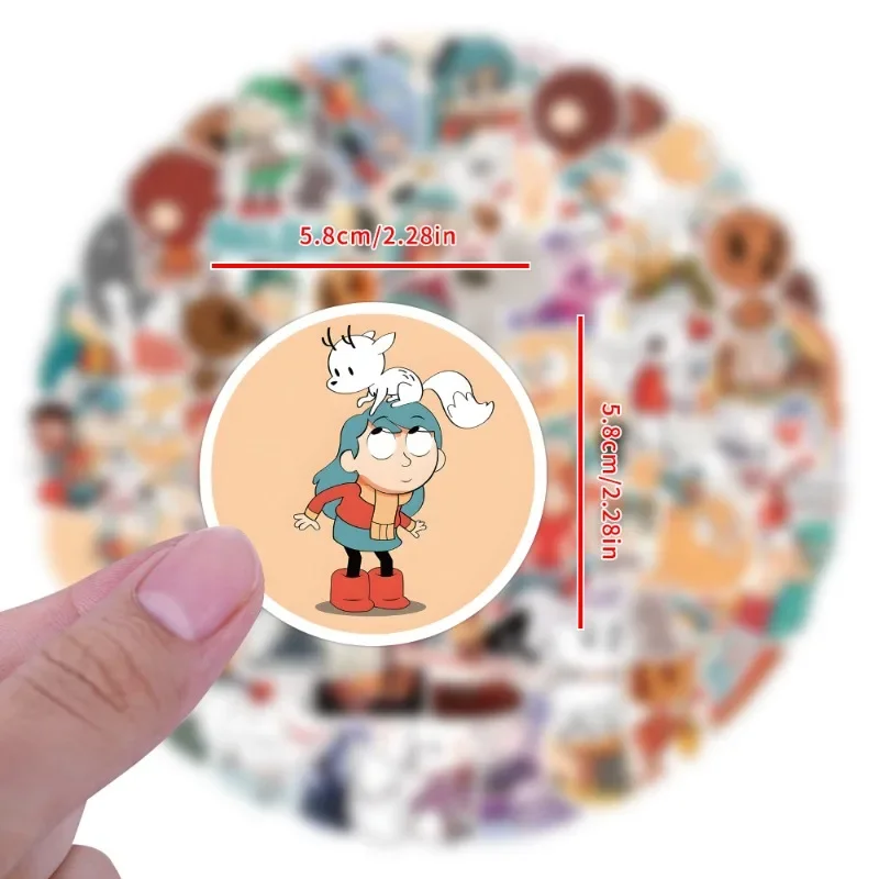 55 قطعة من ملصقات الرسوم المتحركة للمغامرة هيلدا الكرتونية على الجدران، ملصقات شارات لحقيبة الكمبيوتر المحمول لتزيين الكمبيوتر DIY لعبة كلاسيكية للأطفال #3