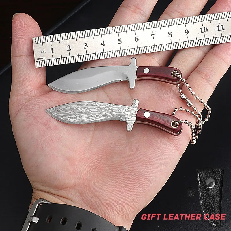 2pcs Mini EDC Knife Sharp Pocket Knife for Gift Collection Camping Kitchen Knife Open Express Knife Cut Fruit Hanging Knife