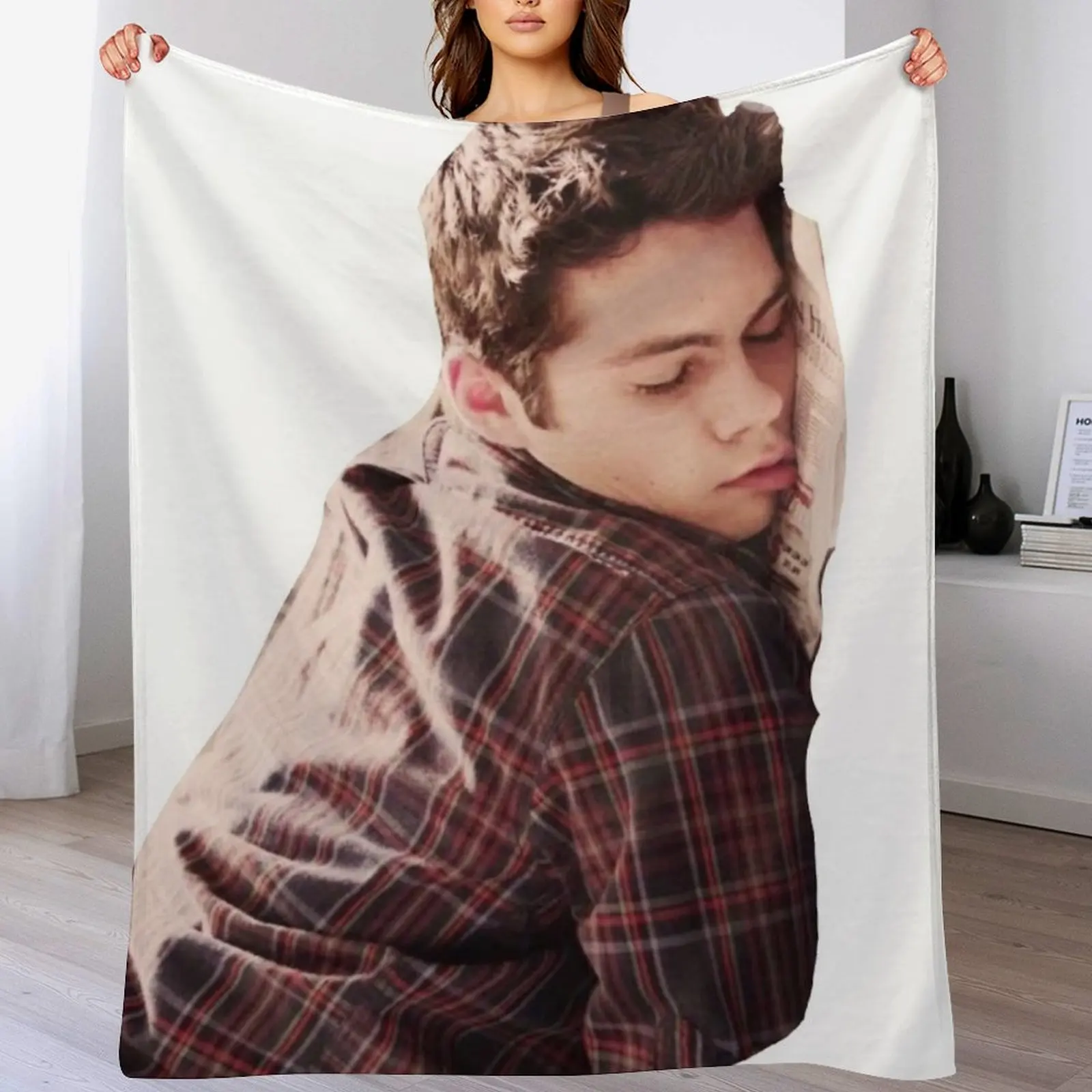 Cute Dylan O’Brien Napping Throw Blanket funny gift Weighted Custom Camping Blankets