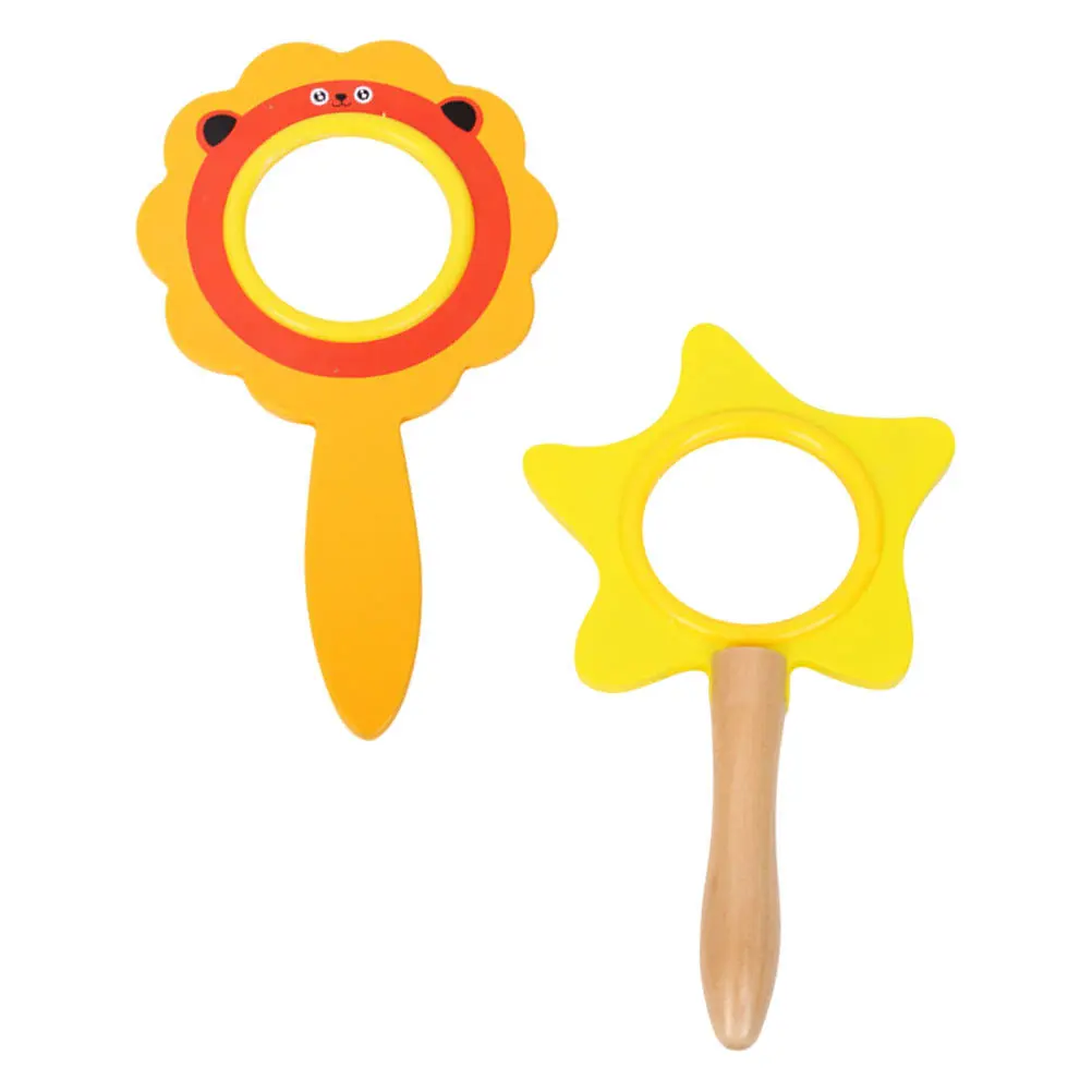 

2Pcs Wooden Magnifier Lens Adorable Early Educational Cognitive Plaything Clear View for Kids Insect Study Plaything