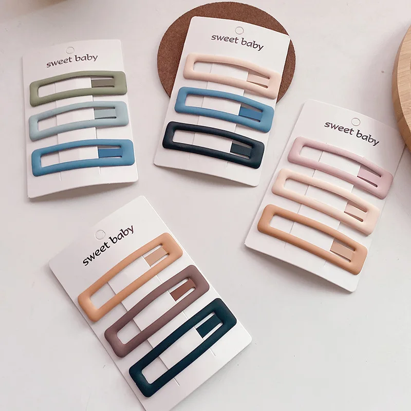 

Korean Style Matte Square BB Clips Autumn Winter Dark Morandi Cute Girly Hairpins Versatile Basic Hair Clips