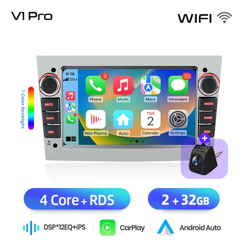 Junsun 7 inch Android autoradio voor Opel Astra H G J Zafira B Corsa C D Antara Vectra Vivaro CarPlay Auto IPS scherm stereo multimediaspeler automotive slimme intelligente systemen 2 Din autoradio
