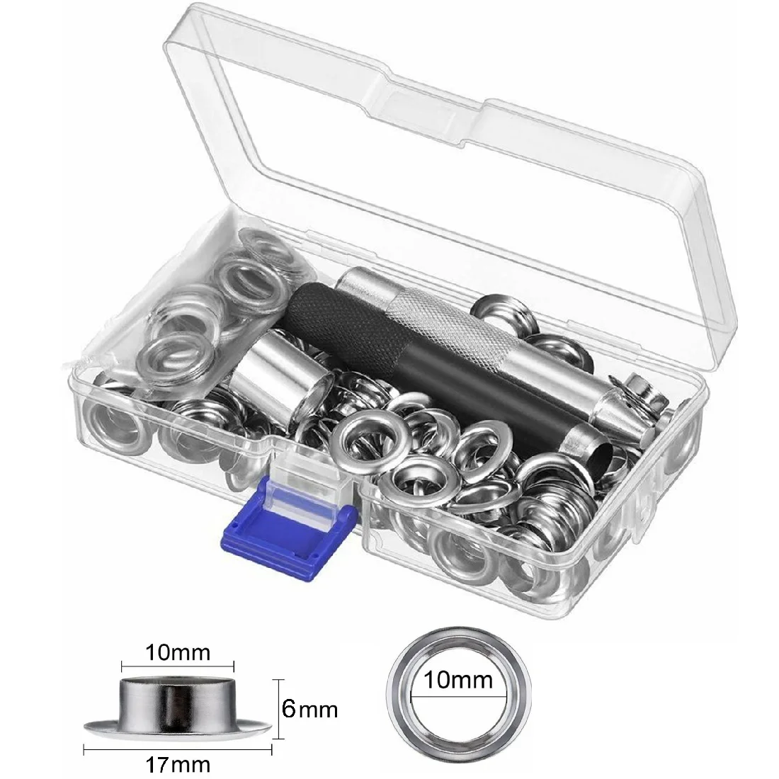 Grommet Punch Tool Set with Hole Cutter for Quick Fixes on Tents For Tarpaulins and Fabric Projects at Home or Outdoors