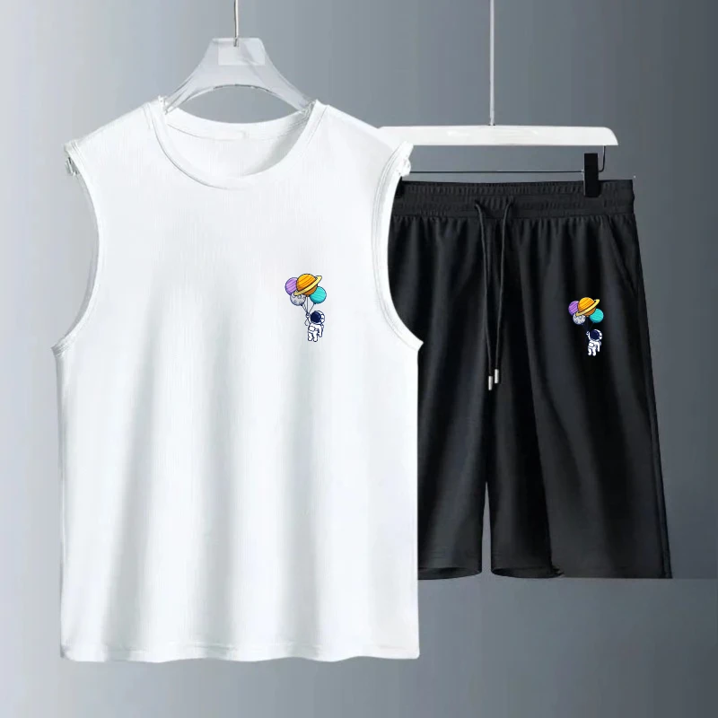 Men's Tank Top Sets 2026 Summer Quick drying sets for men beach Breathable sports  seaside oversize running Sportswear