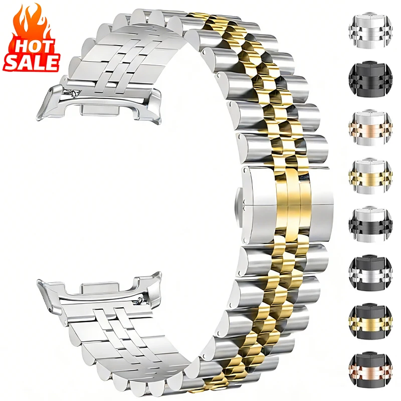 No Gaps Stainless Steel Strap for Samsung Galaxy Ultra 47mm 8Classic 46mm Metal Band for Galaxy Watch 8 7 6 5 4 40/44mm Bracelet