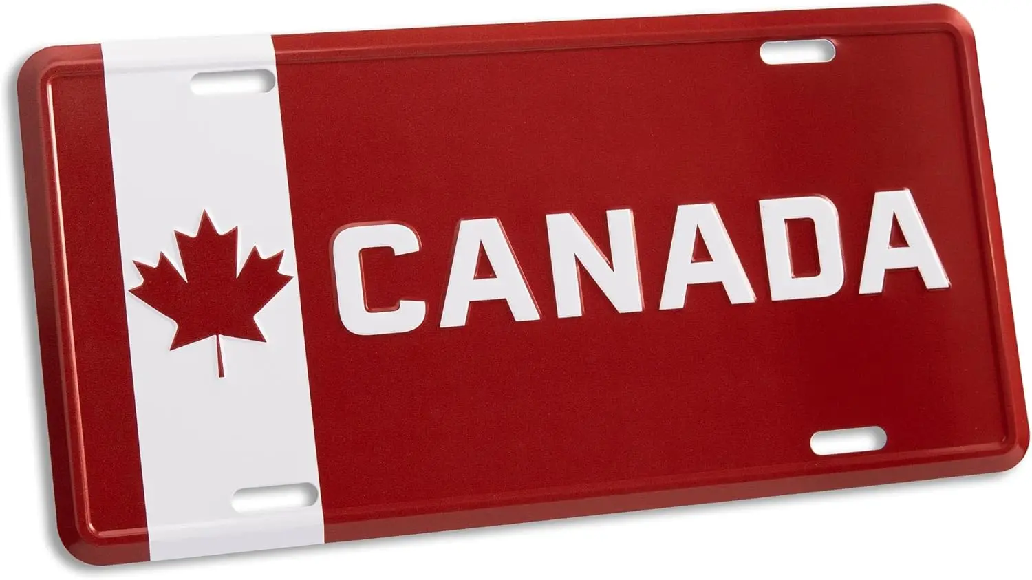 c1, Pickwicks Canada Tin Sign - Impressão em metal Canadian Maple Leaf Flag Car Tag Sign, Branco