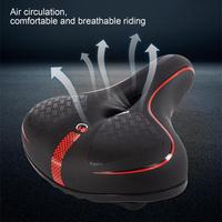 Bicycle Saddle Shock Hollow Design Protective Faux Leather Oversized Cycling Saddle Comfort Seat Cushion Bike Accessories