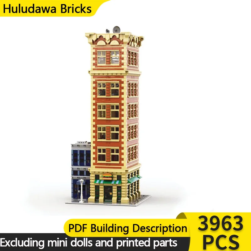 

Street View Model MOC Building Brick City Center Commercial Tower Modular Technology Children Holiday Gifts Assemble Toys Suit