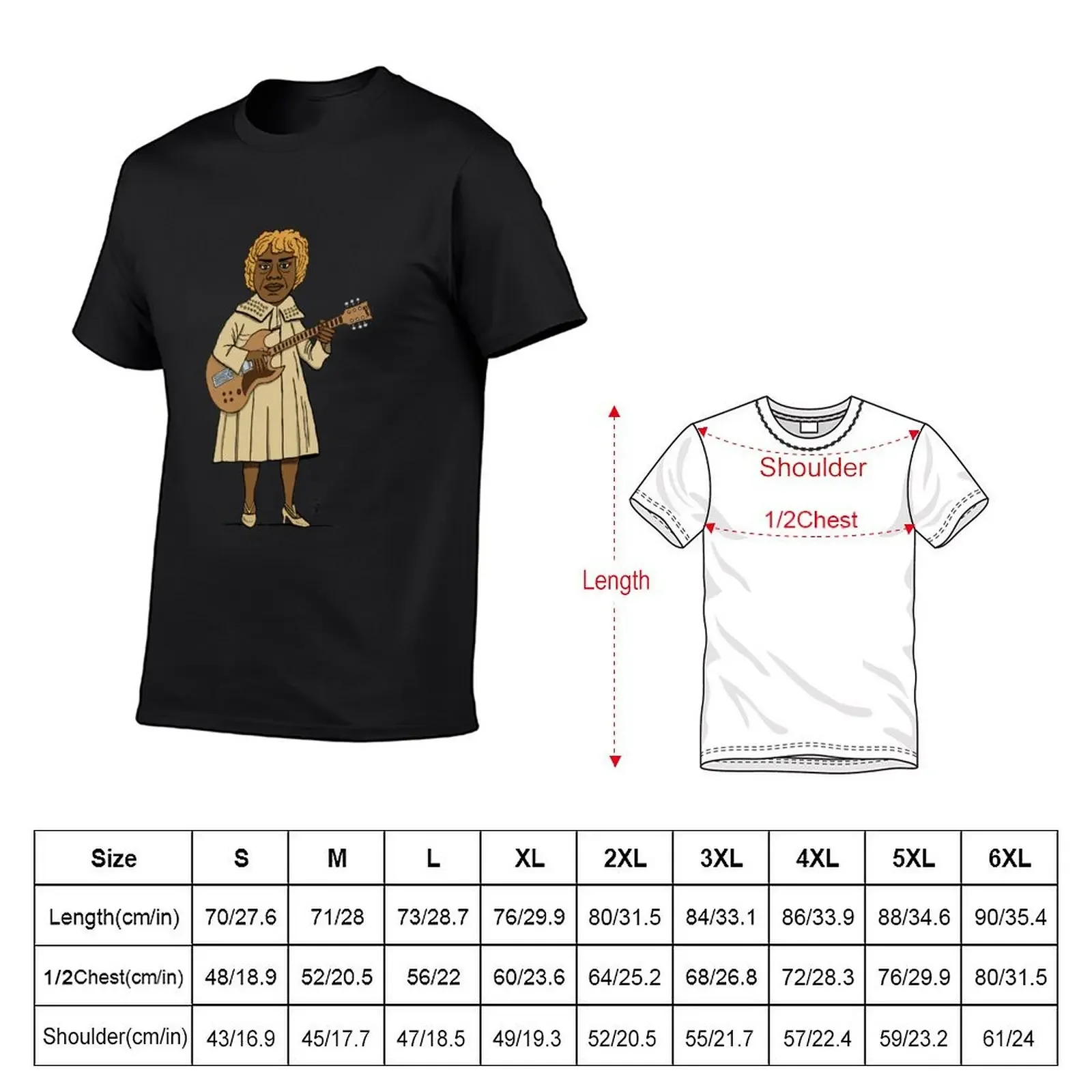 Drawing by Sister Rosetta Tharpe T-Shirt cheap stuff gifts for boyfriend cotton graphic tees mens graphic t-shirts big and tall