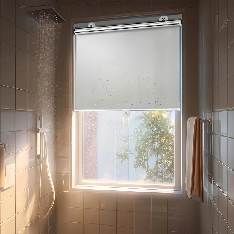 White Universal Non Perforated Blackout Curtain, Heat-insulating, Durable, Suitable for Bedrooms, Offices, Balconies, Kitchens