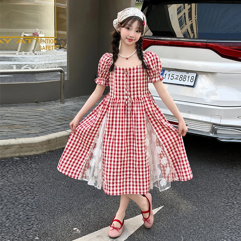 

Girls' Korean-style high-end summer dresses2026New little girl princess dress children's summer dress