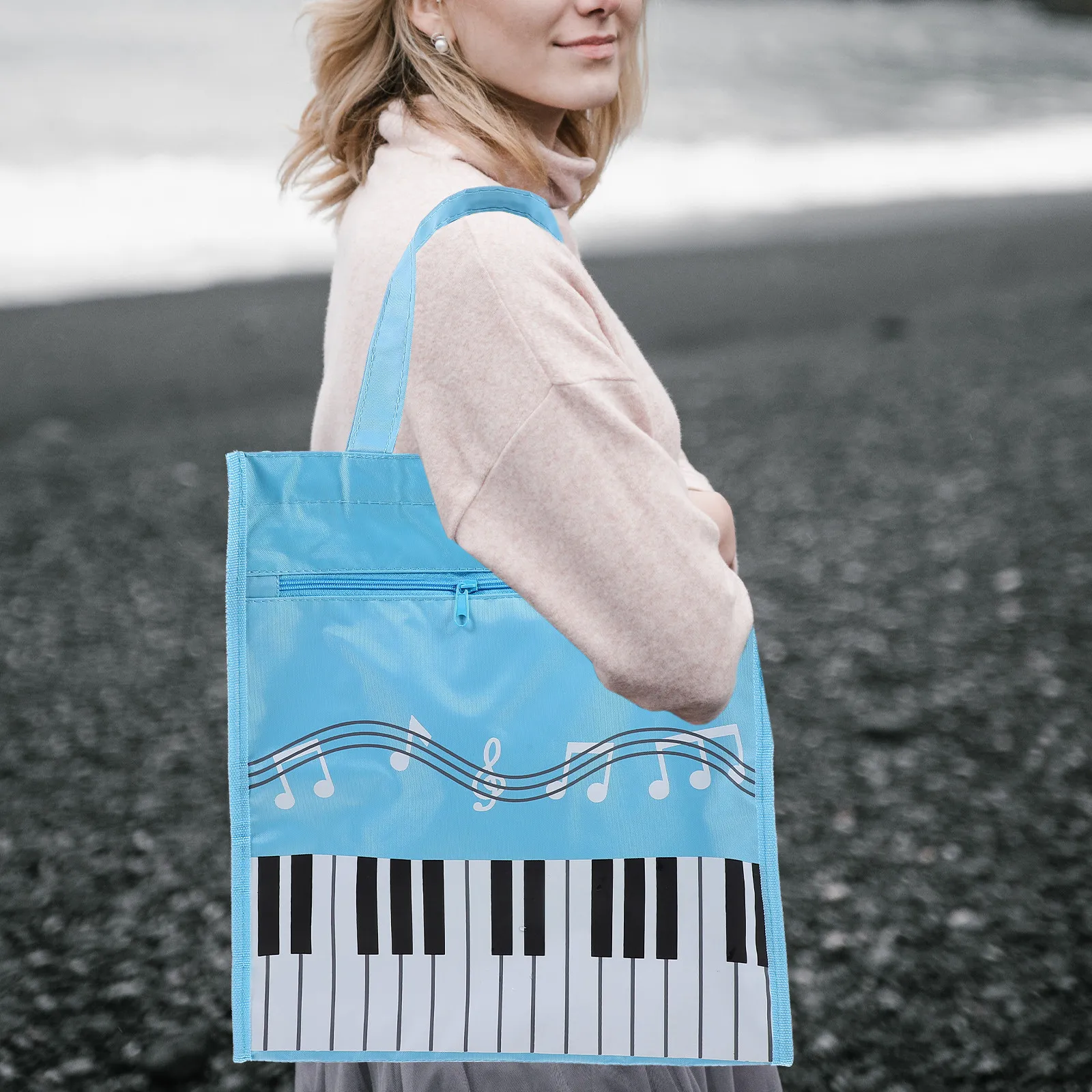 Music Score Holder Bag Stylish Zippered Instrument Accessory Storage Pouch Spacious Easy Clean for Piano Keyboard Music Sheets