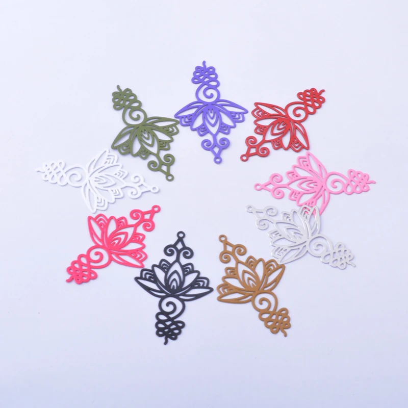 30pcs AB7975 Brass Flower  Charms Ear Pendant ColorfulCharms  Diy Jelwery Earrings Making