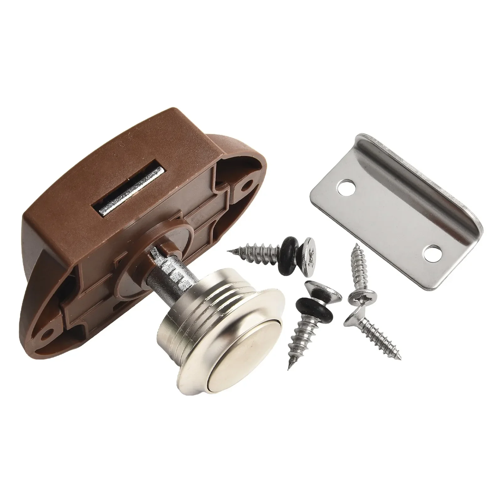 Lock For RV Push Button Lock Furniture 15mm-20mm ABS Lock Housing Beautiful Appearance Color Elegant Matt Nickel