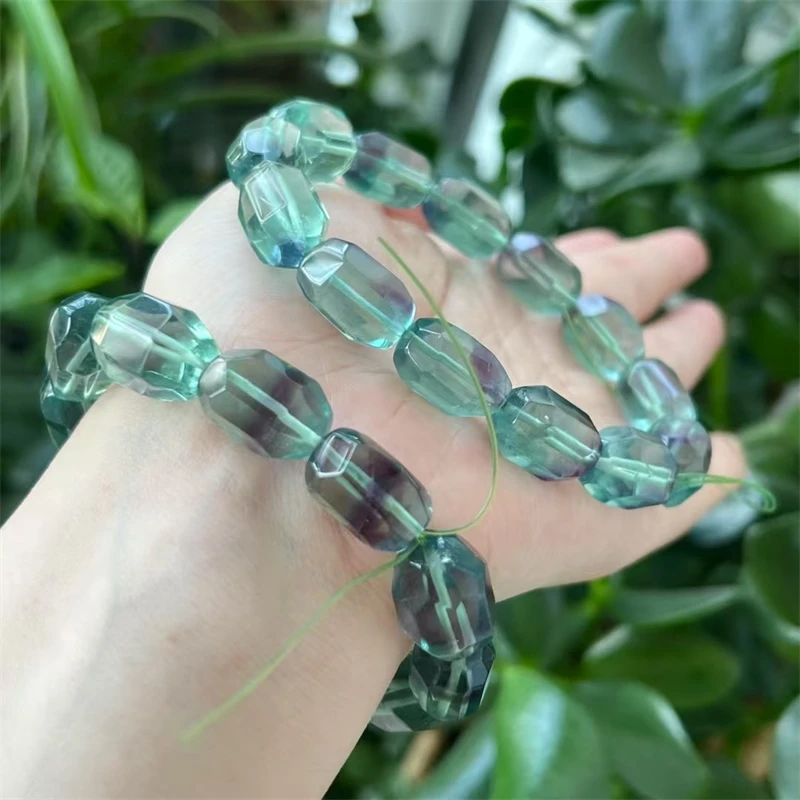 

10x15MM Natural Green Fluorite Bracelet Crystal Reiki Gemstone Fashion Jewelry Women Healing Holiday Gift 1pcs