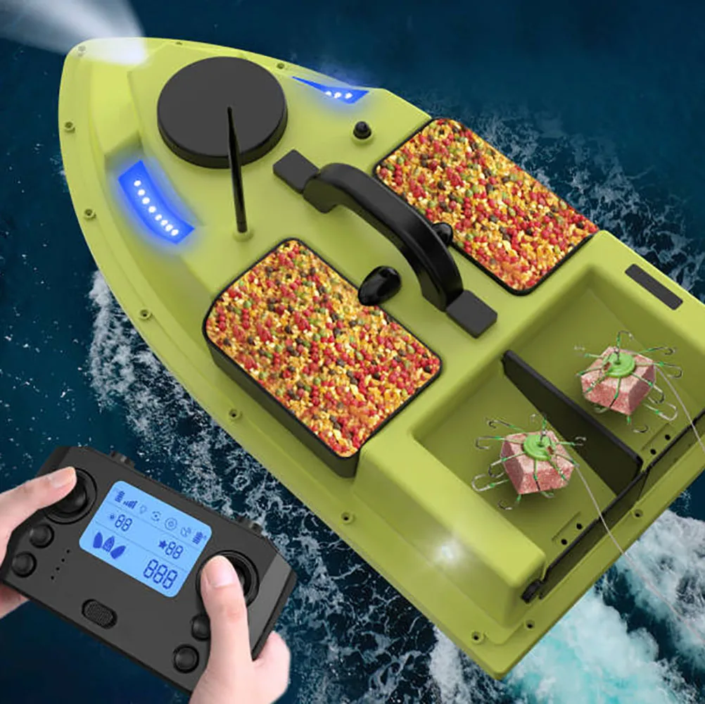 Remote Control Bait Boat Beidou GPS 99 Fixed Points Outdoor 4 Hopper RC Fishing Boat 3KG Load 600M LED Light Auto Return