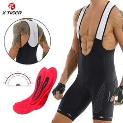 X-TIGER Cycling Bib Shorts Men's 5D Padded Bike Bibs Biking Tights With Pockets Triathlon Pro Licra UPF50+ Bicycle Shorts