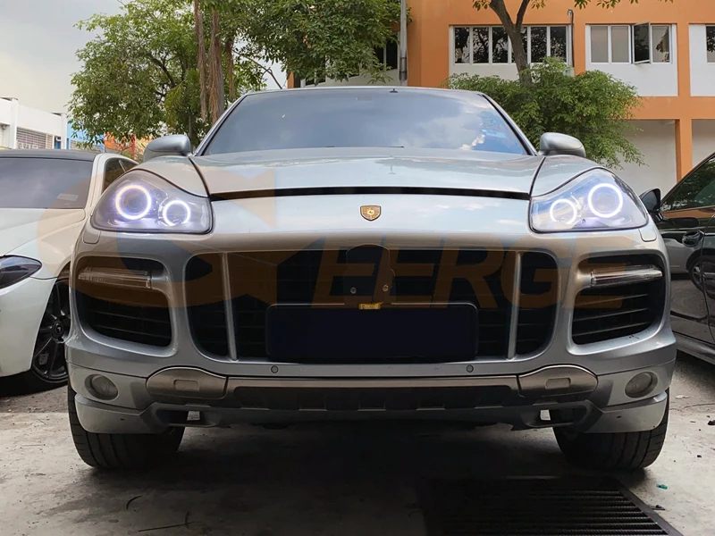 Dla Porsche Cayenne 957 9PA 2007 2008 2009 2010 Ultra Bright A/W Switchback Day Light Turn Signal LED Angel Eyes Kit Halo Rings