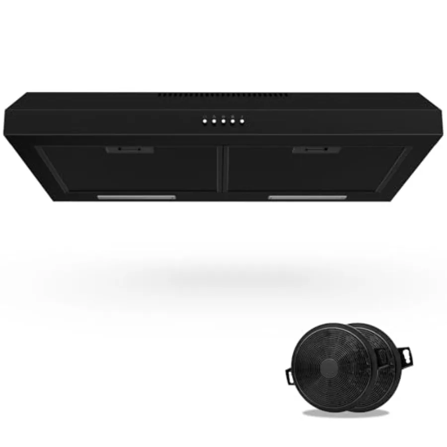 

30-дюймовая черная вытяжка под шкафом для канала/безопроводной кабриолета, кухонная плита из нержавеющей стали, вентиляционное отверстие с 3-скоростной вытяжкой Fa