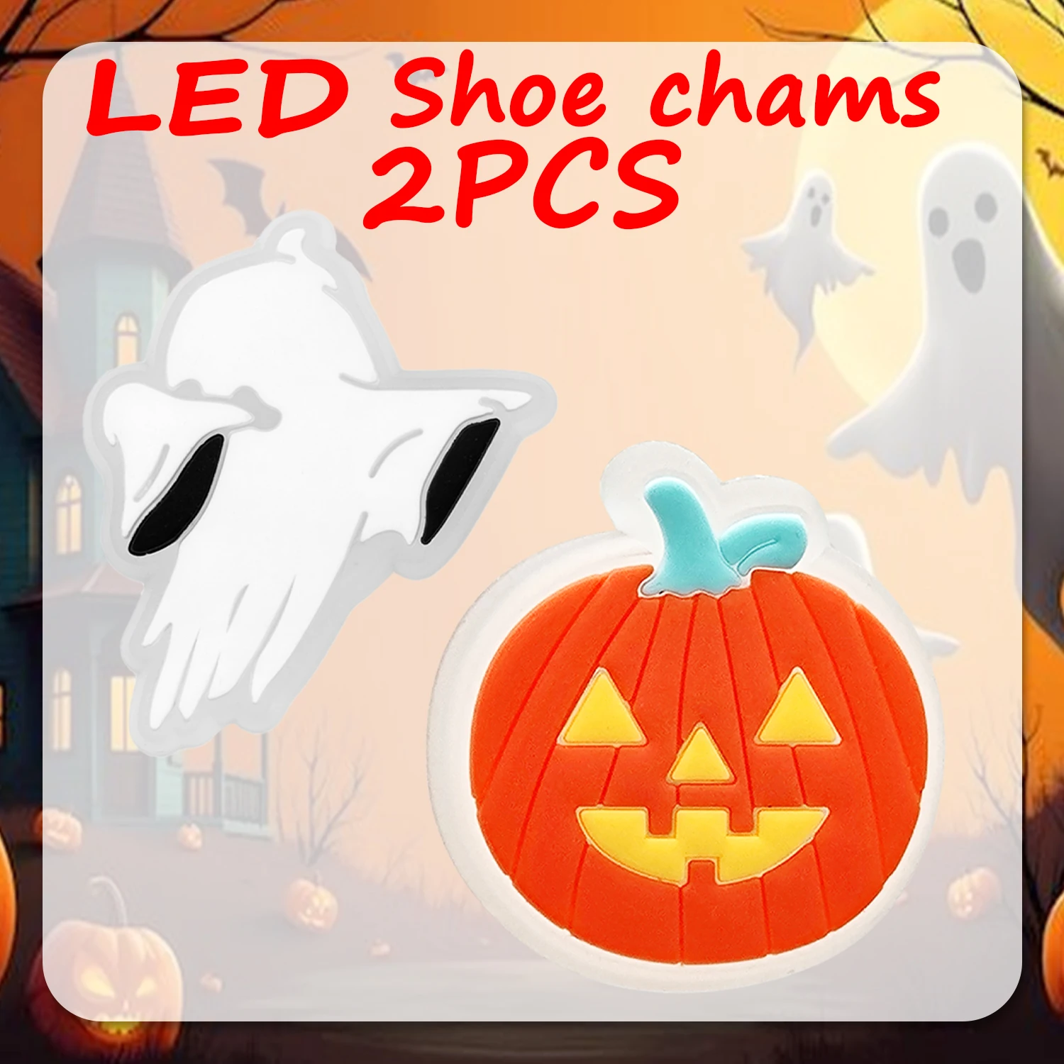 1/2/5 Stück Halloween-Schuhdekoration für Sandalen, lustiger Kürbis-Geist-Schuhanhänger, Zubehör, Katzenfledermaus, geeignet für alle Clogs – Detail 5