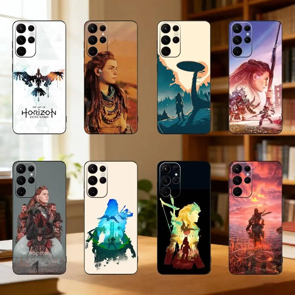 

Aloy H-Horizon Game Z-Zero D-Dawn Phone Case For Samsung S25,24,23,22,30,21,10,9,Ultra,Plus,Lite Soft Black Case
