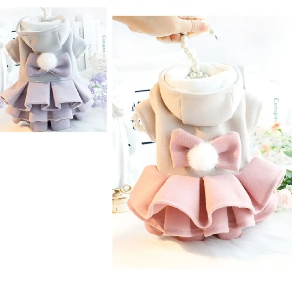 

Fashion Autumn Winter Outfit Pet Dog Clothes Woolen Teddy Bear Pet Coat Dog Dresses Tutu Skirt Cat Princess Skirt for Small Dogs