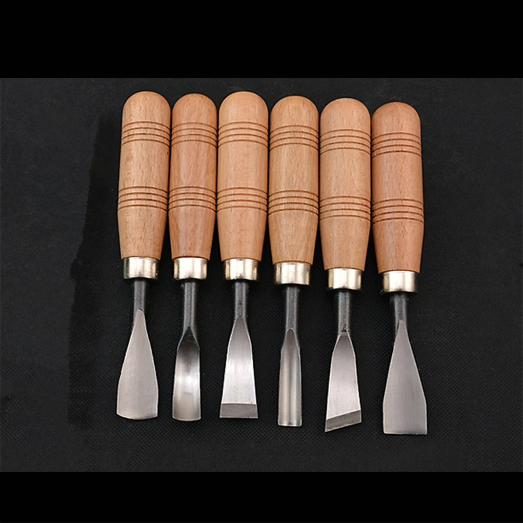 

6 Pieces Wood Engrave Chisels Steel Professional Home Business Industrial Woodworking Shaping Accessories Woodworkers