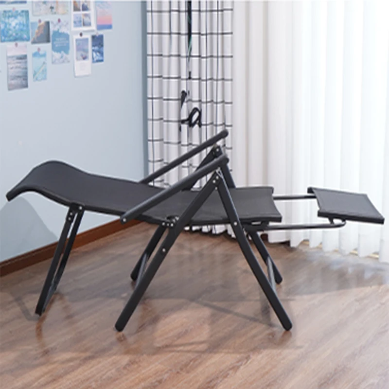 Silla plegable de Metal para exteriores, sillón portátil de una sola espalda para oficina, almuerzo, sin instalación, reclinable