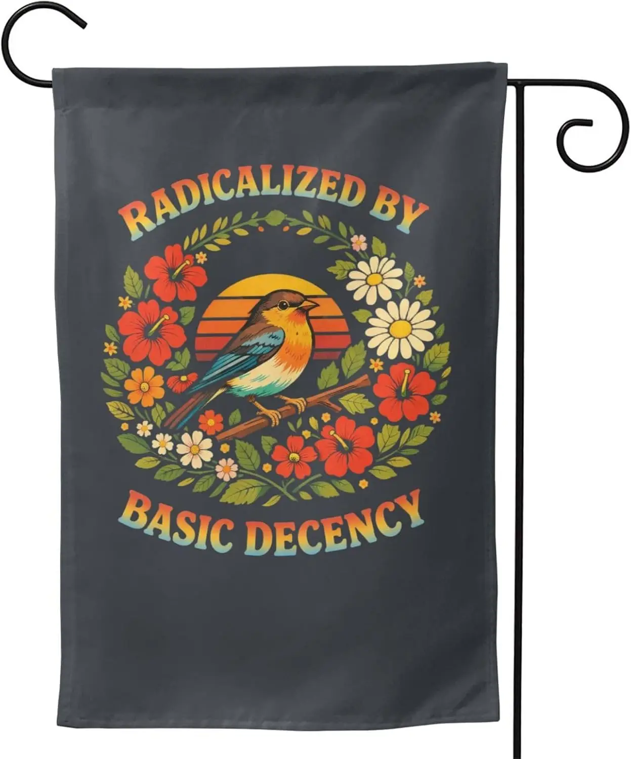 Radicalized by Basic Decency (3) Flag Garden Flag Funny Garden Flags 12x18 Double Sided Garden Banner for Garden ZZM