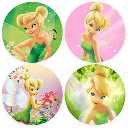 Tinker Bell Round Photo Backdrop Cover For Girls Birthday Disney Princess Iridessa Custom Circle Photography Background