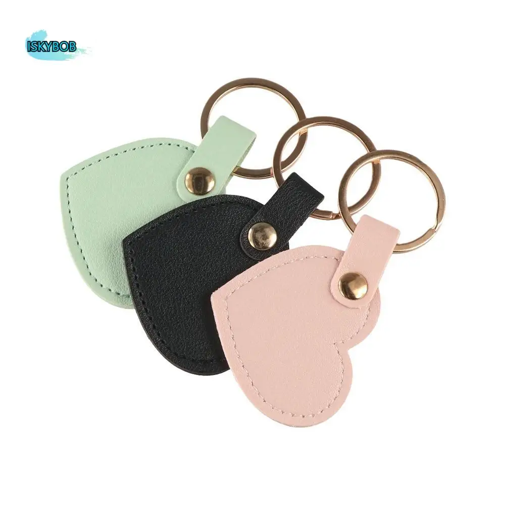 Charm Car Key Holder Heart Shape Keychain Simple Fashion Leather Heart Keyring Pink PU Colorful Pendant Backpack Decor