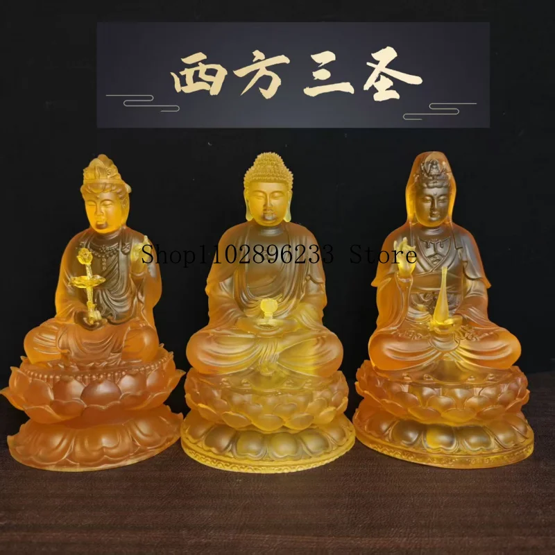 Hot-selling Western Three Saints statues for temples, homes, and entrance halls; Buddha statues, Amitabha Buddha, Mahasthamaprap