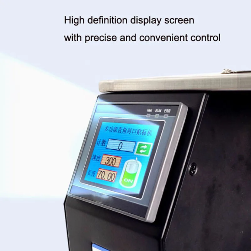 آلة ختم ووضع العلامات على الزاوية اليمنى المستطيلة آلة وضع العلامات وختم الصندوق الصغيرة شبه الأوتوماتيكية 90 درجة عبر