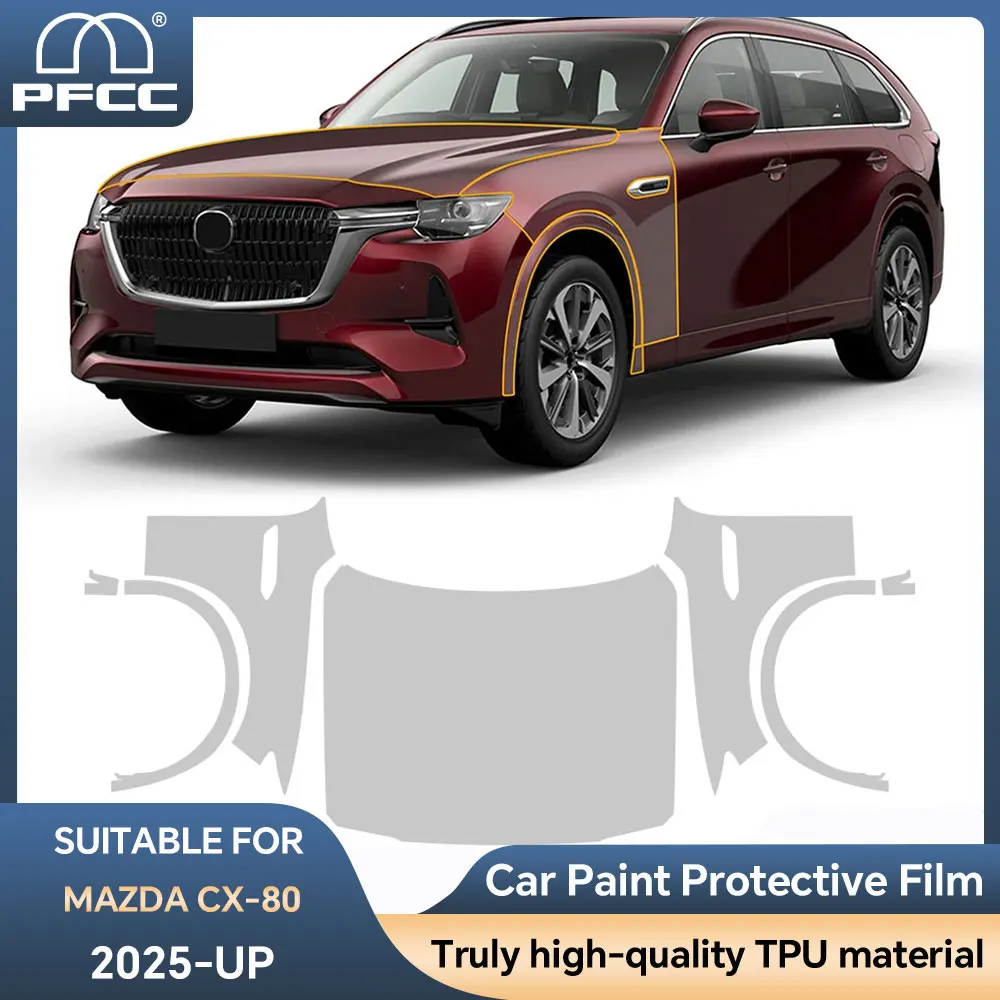 

PFCC Pre-Cut Auto Paint Protection 8.5Mil Film For Mazda CX-80 2025-UP Car Clear TPU Kit Sticker Auto Decal Car Accessories