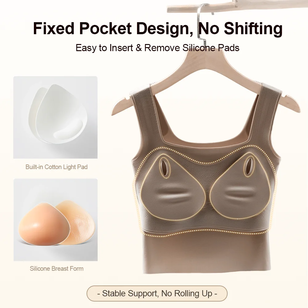 Бюстгальтер-топ LERVANLA с сил – обзор и цена Mastectomy Bra Pocket