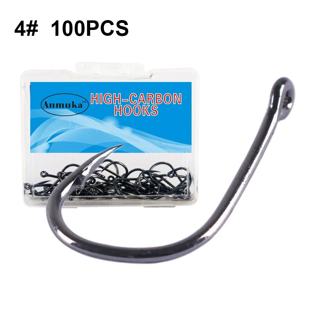 Fishing Gear Supplies 100 pcs 312 Fish Hooks with Ring, Made of High Carbon Steel, Barbed Hook Design, Reliable and Long Lasting