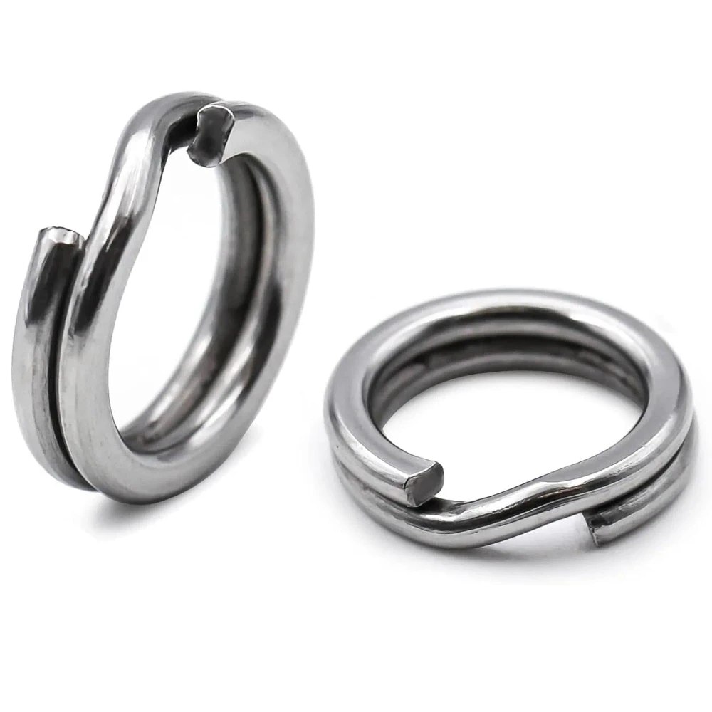 100pcs Fishing Split Rings Stainless Steel Lure Ring for Link Fishing Hooks Heavy Duty Saltwater Terminal Tackle Connector