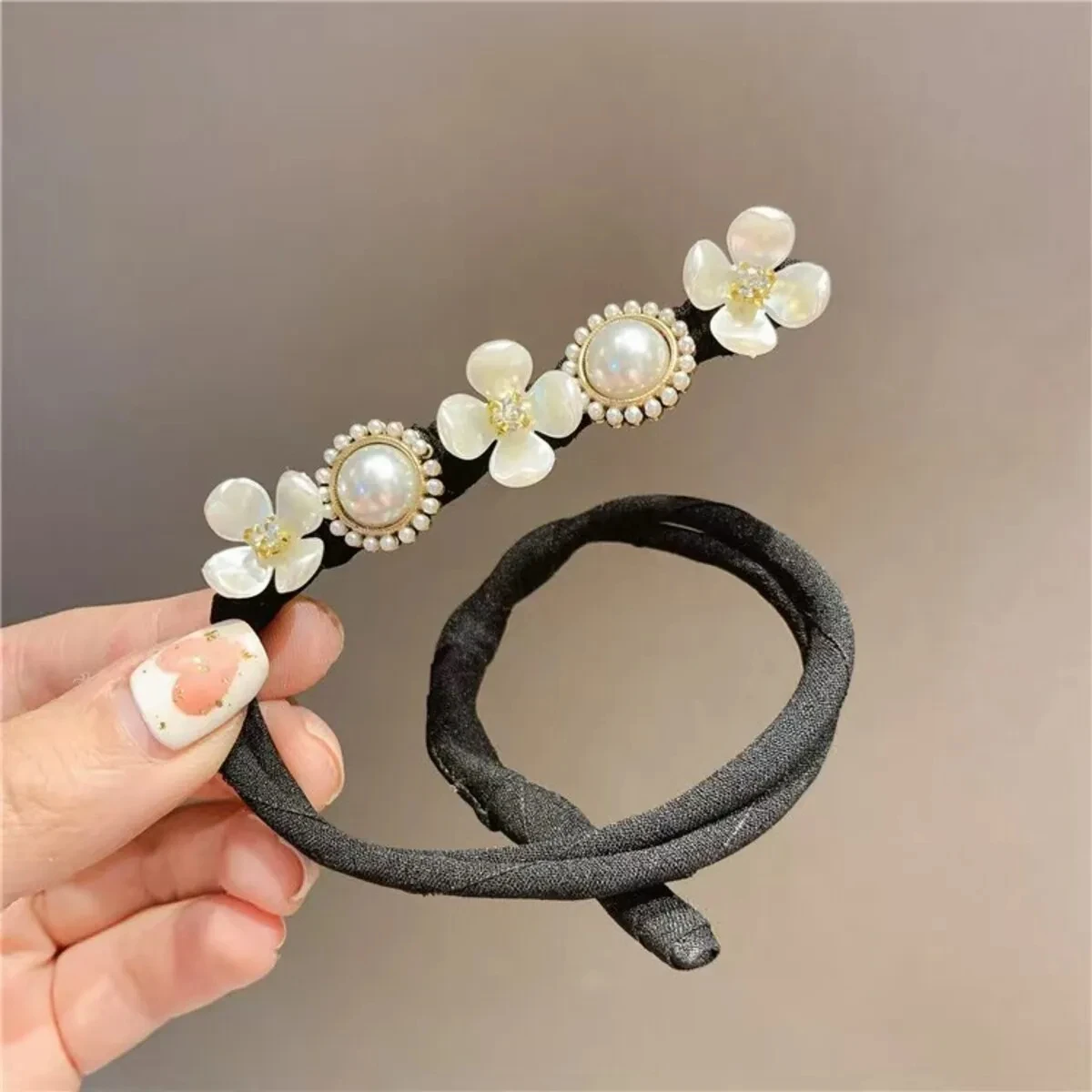 Blumenkristallhaar Damen Easy Donut Hochsteckfrisur Haarstab DIY Biegsames Haarband Chignon Haarschmuck Geschenk – Detail 4